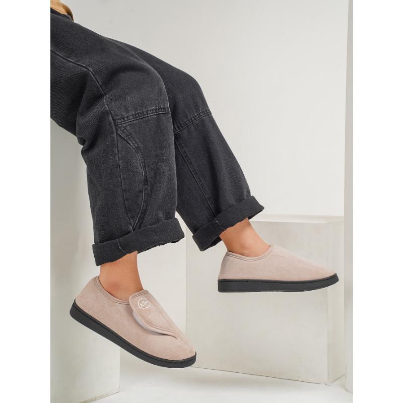 

Зимові теплі домашні нековзні бавовняні тапочки плюс оксамитове та потовщене вуличне взуття з бавовни на липучках 44-45 хакі