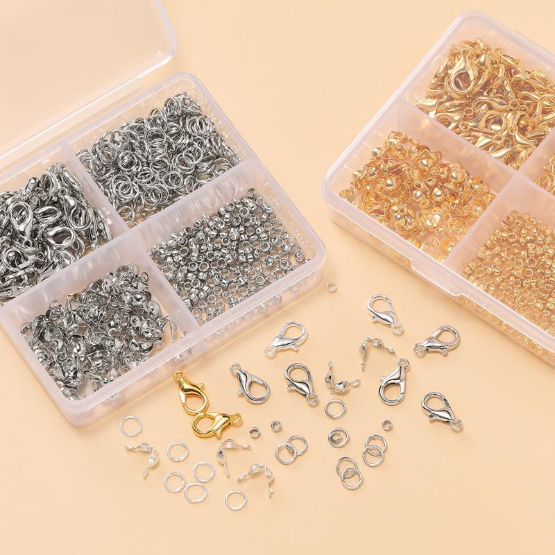 500Pcs/Box Jewelry Making Kit Lobster Clasps & Jump Rings With Box For Diy Chain Necklace Bracelet Anklet Supplies Connectors