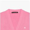 Acne Studio C60104 Cameo Pink  Drm  Face Logo Patch V Neck Public Cardigan