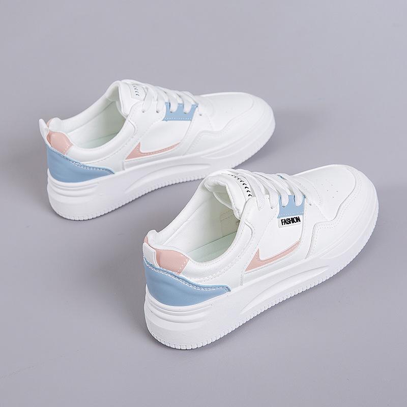 

Женские легкие белые кожаные спортивные повседневные туфли 2025 года с дышащей мягкой толстой подошвой для весны и осени Size 37