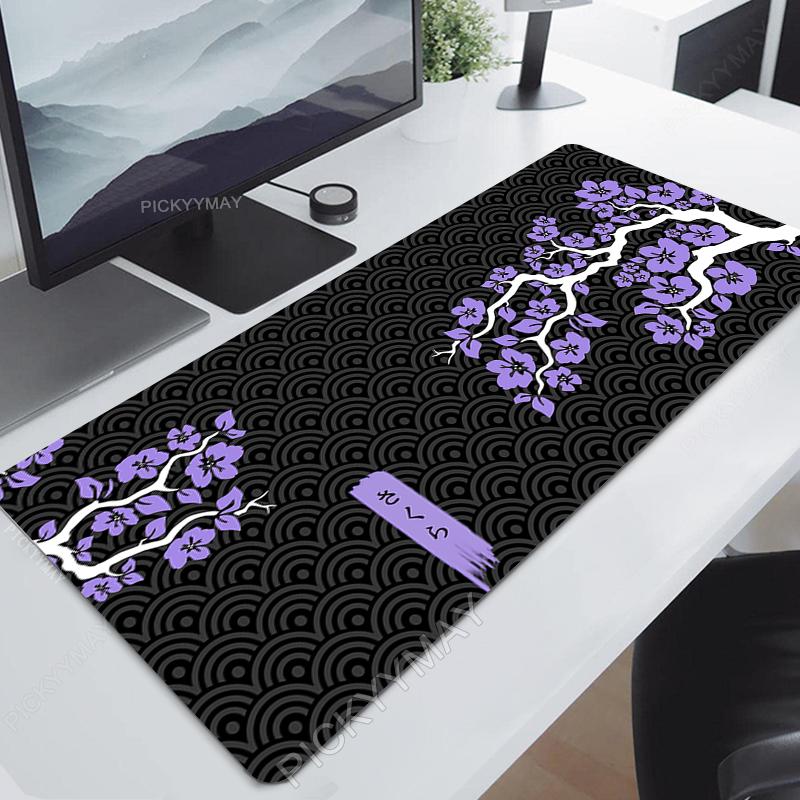 Sakura Muismat Gamer Muismatten Grote Gaming Muismat Paarse Bloem XXL Muismat Grote Toetsenbordmat Bureau Mat Voor Computer