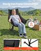 Heated Camping Chair, 3 Heating Settings, Large-Sized Padded Folding Rocker, Heavy Duty Outdoor Lawn Chairs with Pocket & Cupholder, Support 225lbs,