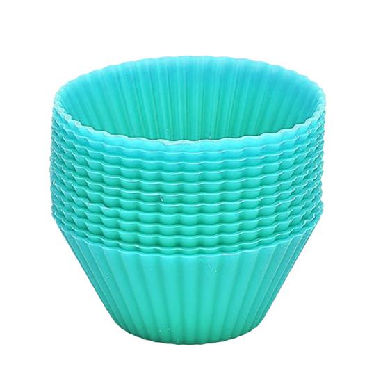 10Pcs Round Silicone Cake Muffin Cupcake Mold Maker Reusable Pastry Baking Tool