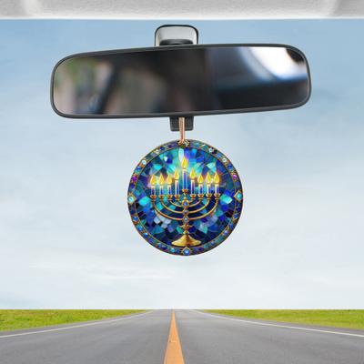 Yousheng 1/2/3Pcs Ceramic Ornament Engraved Colorful Comfortable Feel Decorative Stained Glass Hanging Pendant Garden Balcony Decor