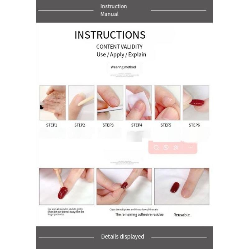 1SET Nail Art Tablet French Premium Sense False Nail Patch Removable Cat's Eye ins Wind Wear Nail