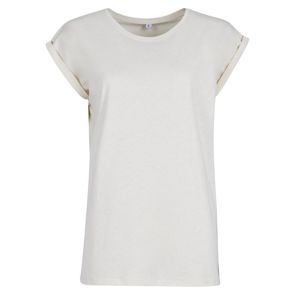 Build Your Brand Womens/Ladies Cotton Extended Shoulder T-Shirt