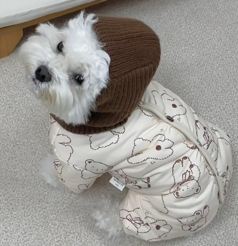 Winter Warm Dog Coat Quilted Padded Jacket with Pockets for Teddy Bichon Small Dogs Pet Clothes for Cold Weather Dog Clothes