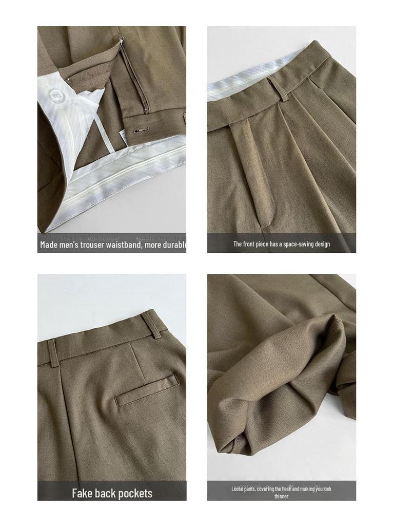 Luxi Minimalist Women's Wide-Leg Mopping Pants, Spring/Autumn 2025, Old Money Style, Loose Drape, Perfect for Commuting.