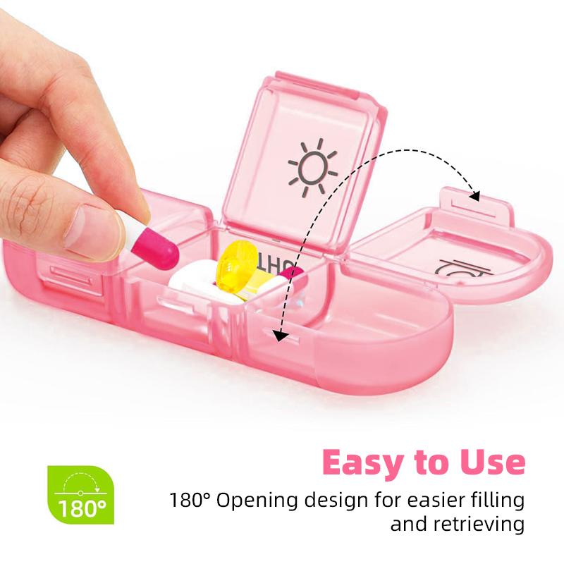 Untior Wöchentliche Pillenbox mit großen Fächern, tragbare Reise-Pillenbox für 7 Tage zur Einnahme von Medikamenten zur Zeit, Erste-Hilfe-Set