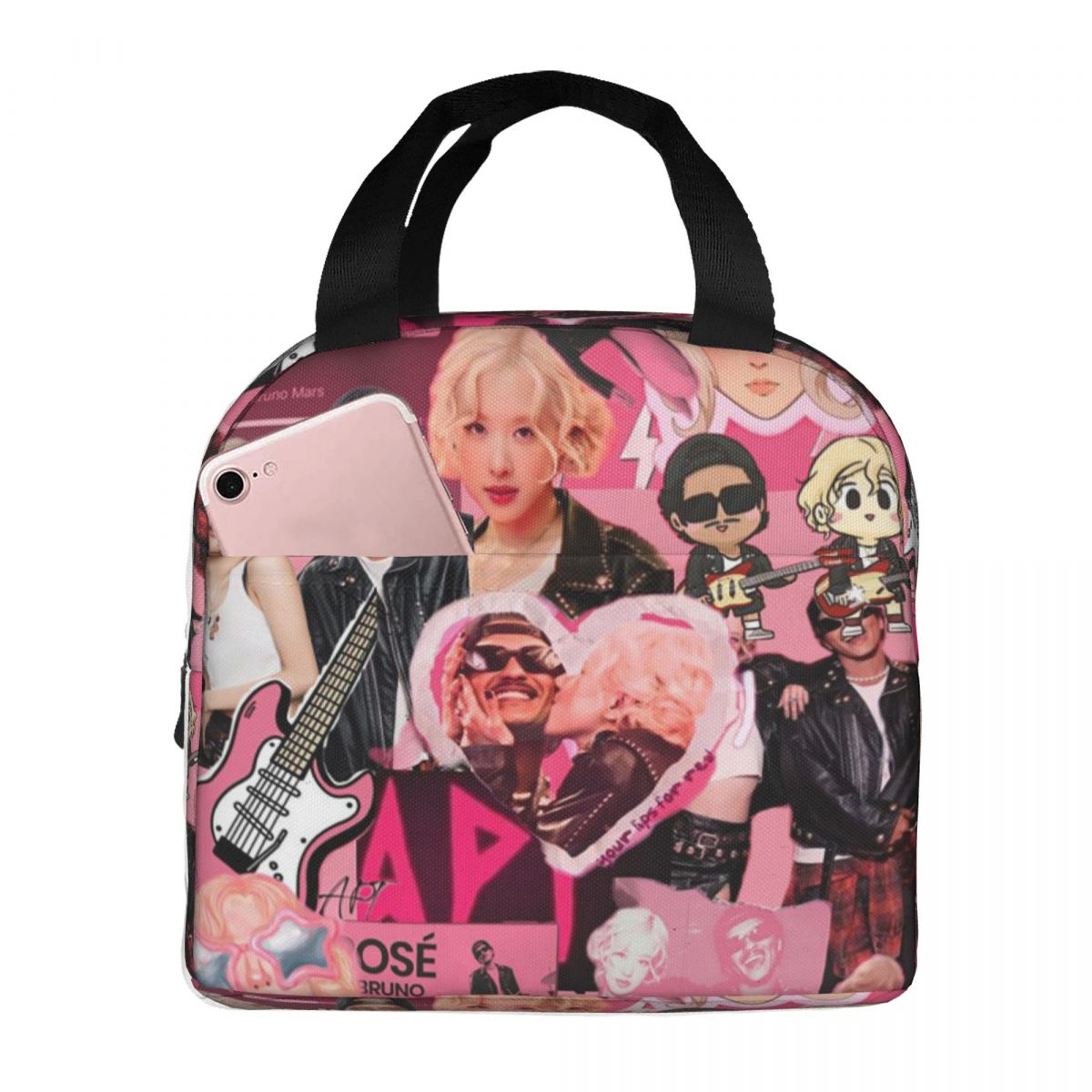 APT ROSE Bruno Mars Insulated Lunch Bag for Women Children Portable Food Boxes Thermal Lunch Box Tote One Size