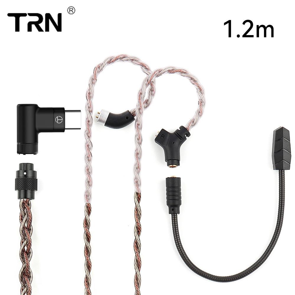 TRN Fire Kobber og Sølv Blandet Linjematerialer av Headsettets Oppgraderingskabel Kan Settes Inn i Mikrofon Spillkabler