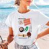 New Watercolor Printed Women's T-Shirt Harajuku 90s Street Short Sleeved T-Shirt Cartoon Japanese Casual Women's Regular Top