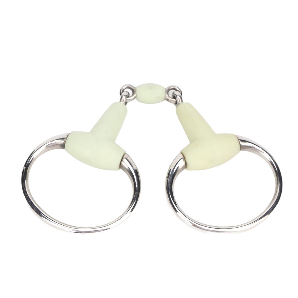 Stainless Steel Horse Bit Apple Flavor Rubber Wrapped Horse Mouth Snaffle Bit for Hours Training Racing