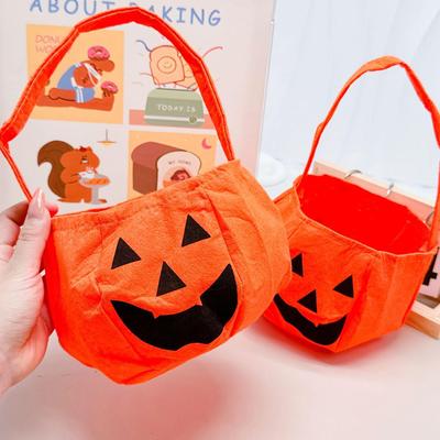 Creative Cartoon Halloween Kids Candy Bags Suitable Festival Children Candy Face Pumpkin Bag All Hallows' Day Cosplay Decor Bags