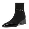 Women's Boots Fashion Belt Buckle Designer Boots High Quality Suede Casual Short Booties Plush Warm Winter Boots Bottines Femmes