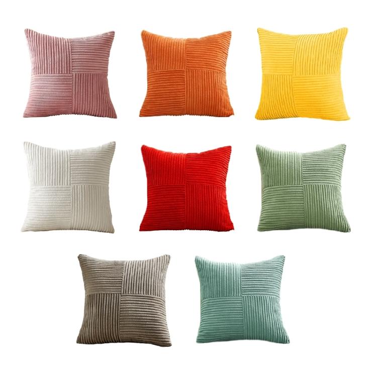 Corduroy Throw Pillowcase Soft Striped Removable Throw Pillow Cover for Easy Care Living Space