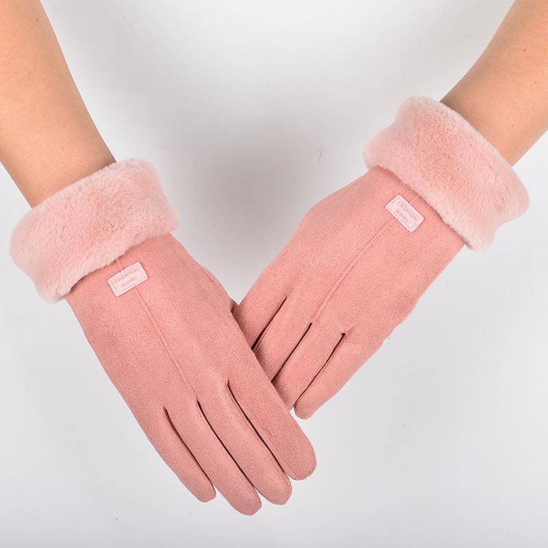 Handschuhe Herbst Winter Niedliche Pelzige Warme Handschuhe Vollfinger Handschuhe Frauen Outdoor Sport Weibliche Handschuhe