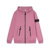 STONE Classic Solid Color Hooded Long-Sleeve Unisex Jacket with Badge – Trendy Island Style for Couples