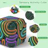 Sensory Fidget Toys for Kids Adults Silicone Activity Cube with 15 Colorful Strings Travel Stress Relief Toys Christmas Gift