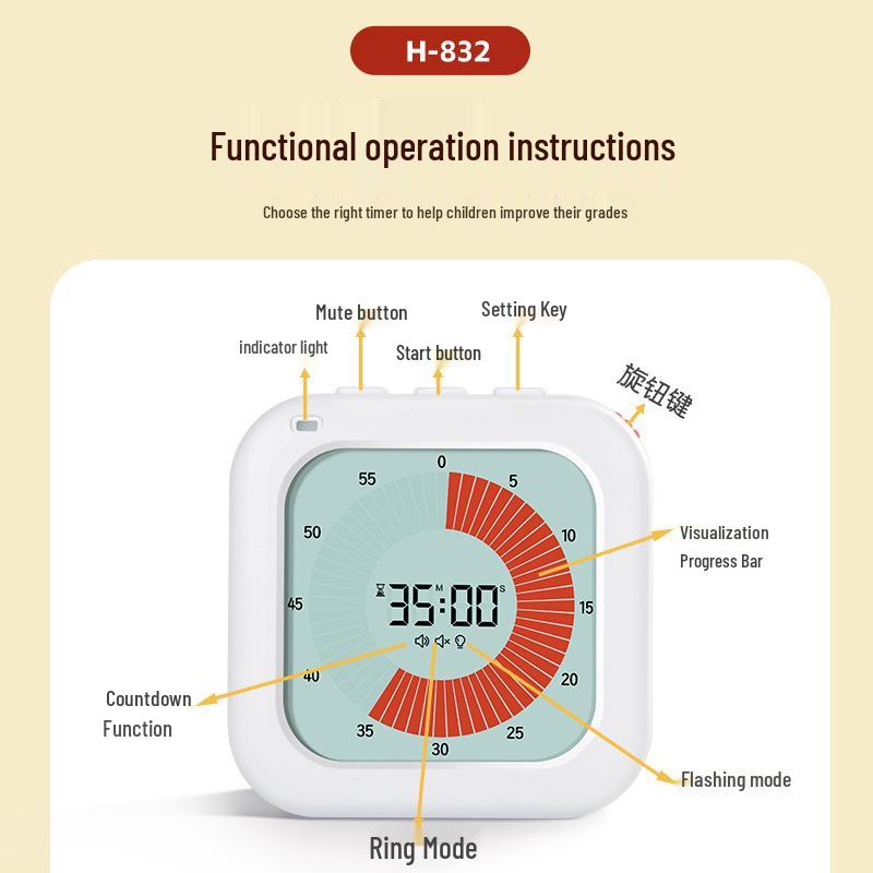 Multi-Purpose Timer for Students, Baking, Fitness, and Kitchen