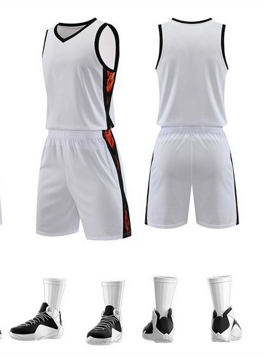 

Мужской баскетбольный комплект формы 2025: Летняя студенческая команда Быстросохнущая тренировочная майка и шорты 7XL белый