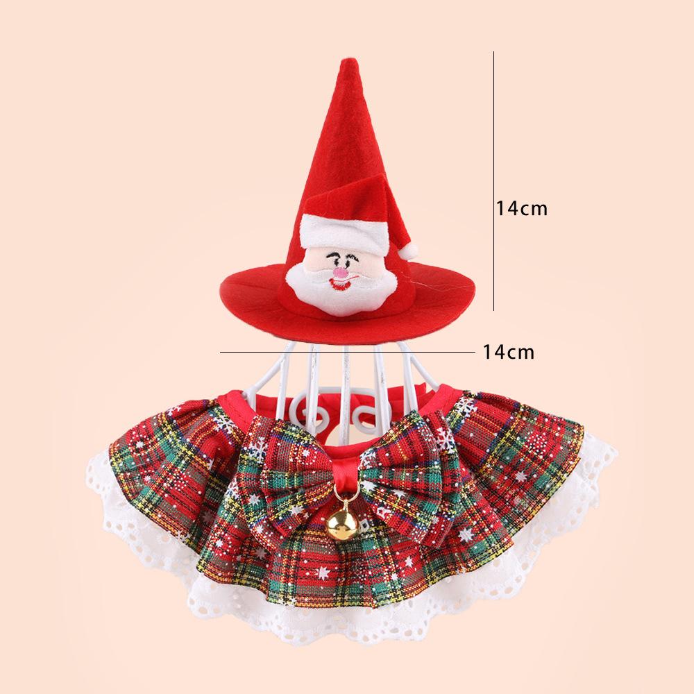Pet Christmas Hat Scarf Set Accessories with Christmas Kitten Scarf Cat Christmas Hat Set