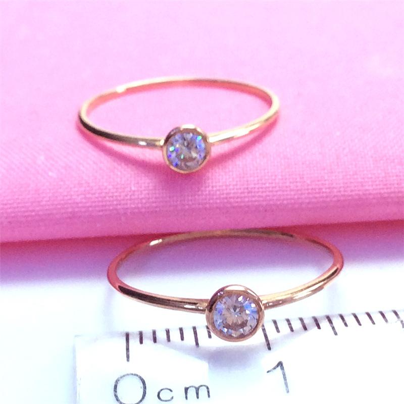 Rose Gold Plated Purple Gold Zircon Ring Light Luxury Fashion Trend Color Gold Open Ring