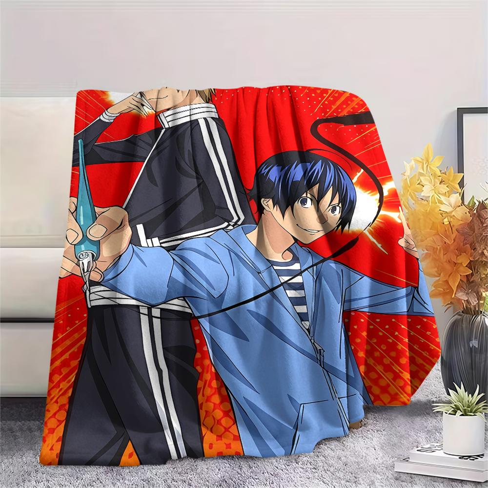 1PC Bakuman Print Flannel Blanket, High quality All Seasons, Home Decor, Warmth and Comfort, Perfect for Christmas Gifts