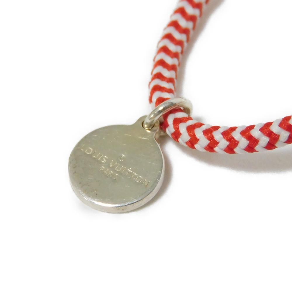 Used LV Circle Padlock Bracelet In Silver with Lock, Q95705 7986, Cotton, 12564, Sophie Turner 925 Red, Women's from