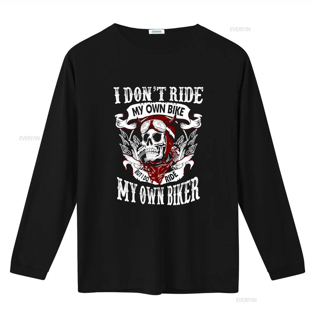 Skull Motorcycle Biker Style T Shirt I Dont Ride My Own Bike But Do Black vintage Washed Unisex Stylish Top For Everyday Wear
