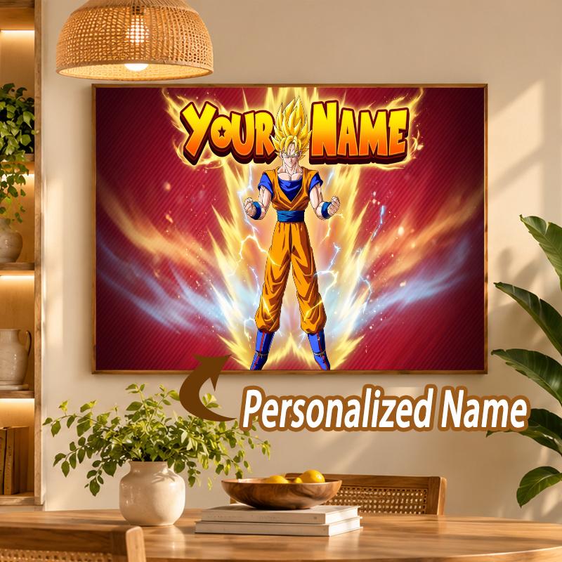 Dragon Ball Goku Custom Name Diamond Painting Personalized 5D Full Drill DIY Diamond Art Home Decor
