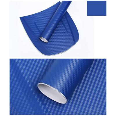 Carbon Fiber Style Wrapping Film 3D Thickened Car Exterior Decorative Protection Wrap Roll Stickers Decal Blue
