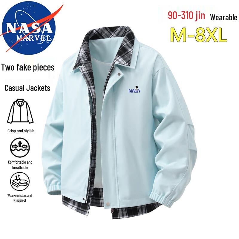 NASA MARVEL Herren Freizeitjacke mit gefälschtem Zweiteiler und Kragen