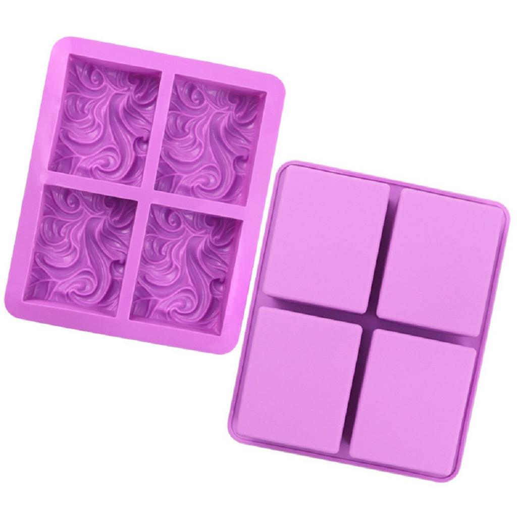4-cavity Wavy Flower Silicone Handmade Soap Mold Cake Mold DIY Aromatherapy Plaster Mold Essential Oil Soap Mold