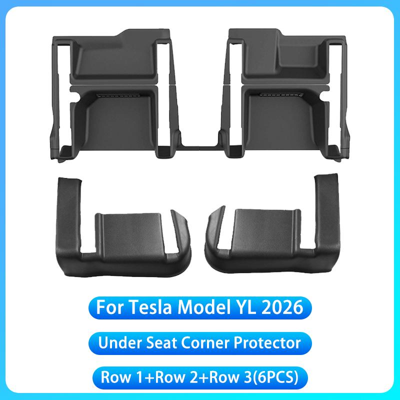 For Tesla Model Y/YL Juniper 2026+ TPE Under Seat Corner Guard Seat Slide Rails Protector Cover Anti-Kick Interior Accessories
