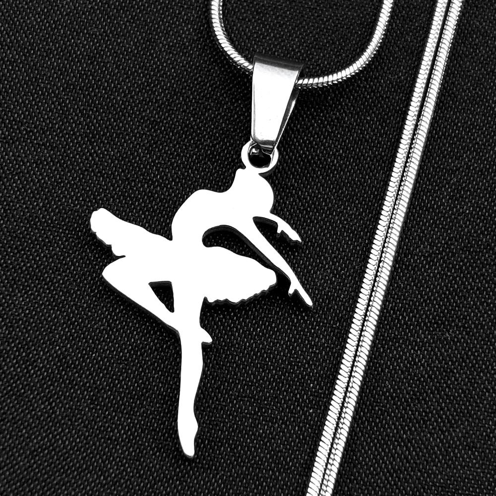 Rhythmic Gymnastics Ballet Necklace For Women Men Stainless Steel Silver Color 2026 Trend Gymnast Art Sport Jewelry Accessories
