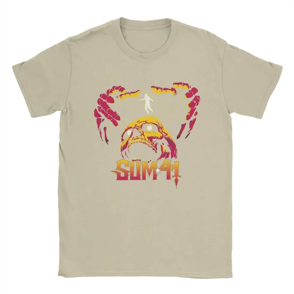 The String Skull Sum 41 Band Tshirt Unisex Sum41 Punk Funny Cotton Tee Shirt Round Neck Short Sleeve T Shirts Graphic Printed Tops
