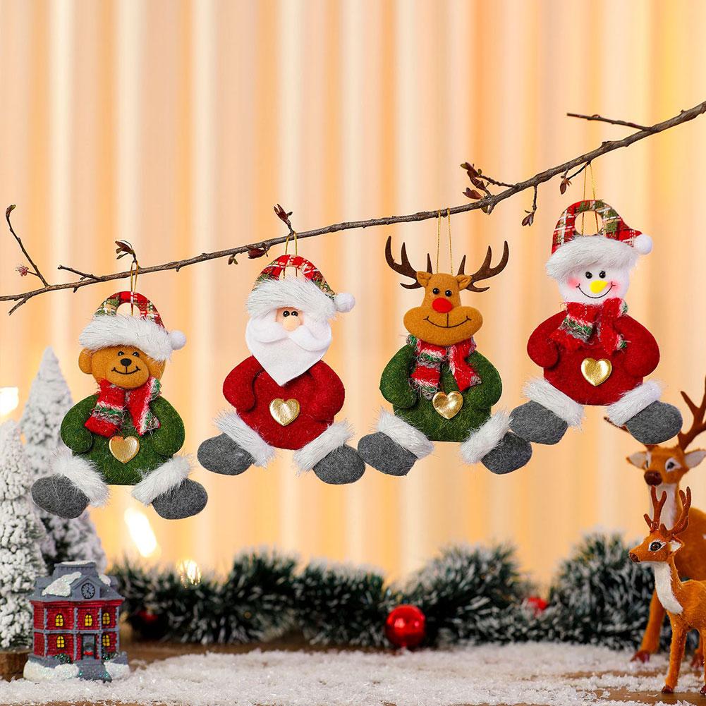 Christmas Plush Doll Ornaments Fabric Doll Pendant Collection Christmas Small Gifts Christmas Tree Decorations Hanging Decorations
