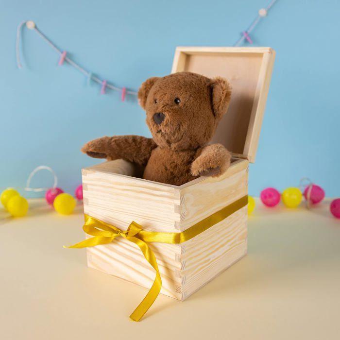 Storage Box - Creative Deco - Unpainted - Solid Wood - 16 X 16 X 16 Cm - Mixed