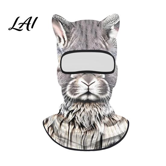 Cappuccio con Fantasia di Animali Realistica Maschera Integrale 3D con Orecchie Antivento Maschera Facciale da Ciclismo per Autunno Sci Inverno Copertura Protezione Solare Costume di Halloween