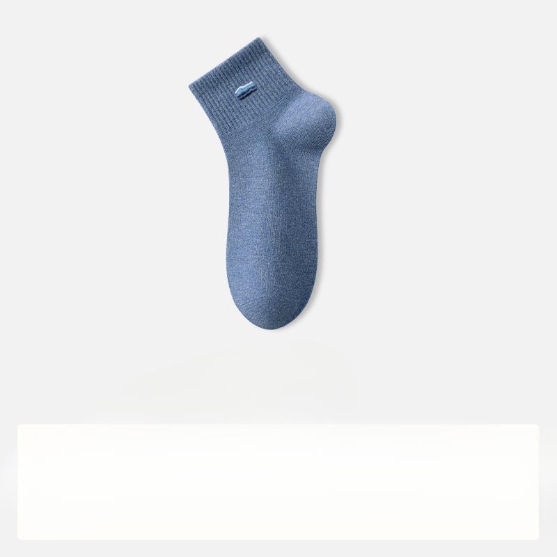 Men's Spring and Summer Thin Embroidered Cotton Deodorizing Sweaty Anti Bacterial Business Tube Socks