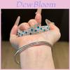 Luxury Zircon Triple Layer Open Bracelet With Flower Accents For Fashionistas And Office Wear