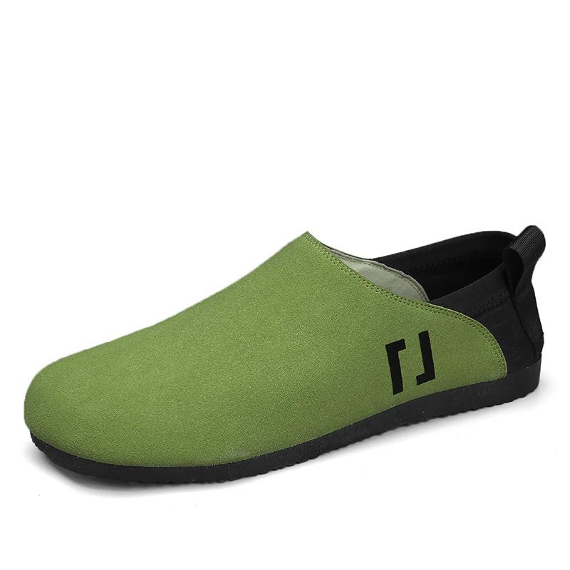 

Four-season green youth foot-set casual Doudou shoes low-top solid color one-pedal lazy shoes men s outdoor loafers 39