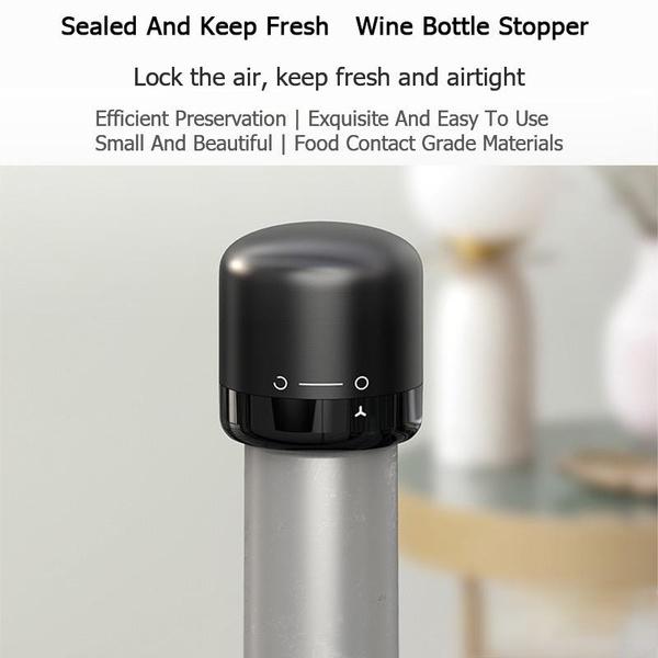 1PC Red Wine Vacuum Pump Stoppers Mini Plug Bottle Cap Champagne Stopper Sealer Wine Supplies