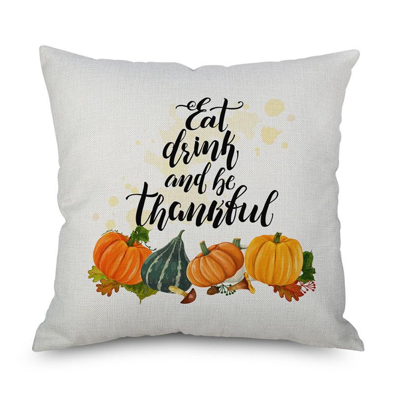 Thanksgiving Throw Pumpkin Pillow Cover Pillowcase Decorative Sofa Cover Cushion