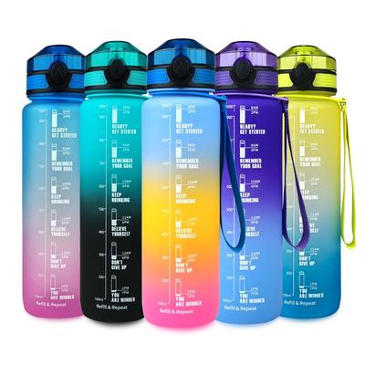 Gradientní Tritanová sportovní láhev na vodu - 1L Plastová fitness konvice pro potravinářský průmysl