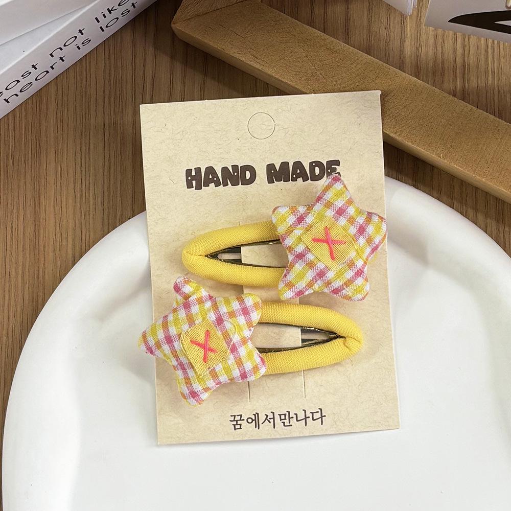 Children's Sweet Plaid Ethnic Hair Clip - Versatile Fabric Hairpin Accessory