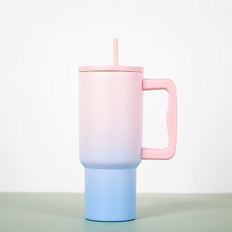 Shangqi 304 Stainless Steel Insulated Car Mug with Straw and Handle