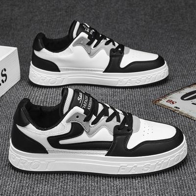 Herrenschuhe Sommerschuhe Herren Mesh Atmungsaktiv Jungen Board Schuhe Schwarz und Weiß Vielseitig Lässig Sport Lederschuhe Weiße Schuhe Herren