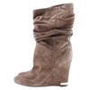 LOUIS VUITTON Ankle boots boots Wedge sole Brown Suede Women Used